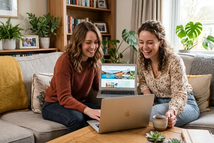 Parents-to-be setting up their baby shower guestbook