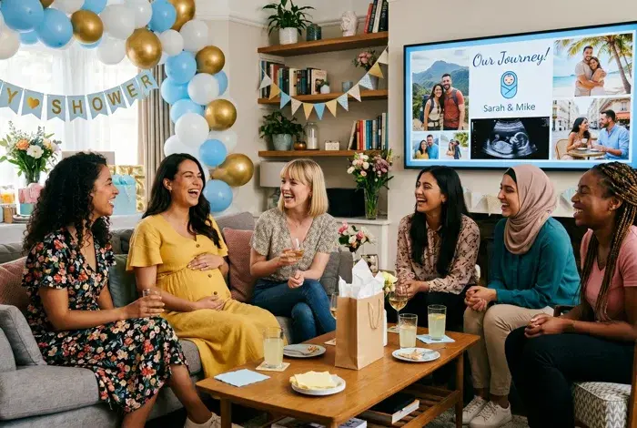 Live slideshow at a baby shower
